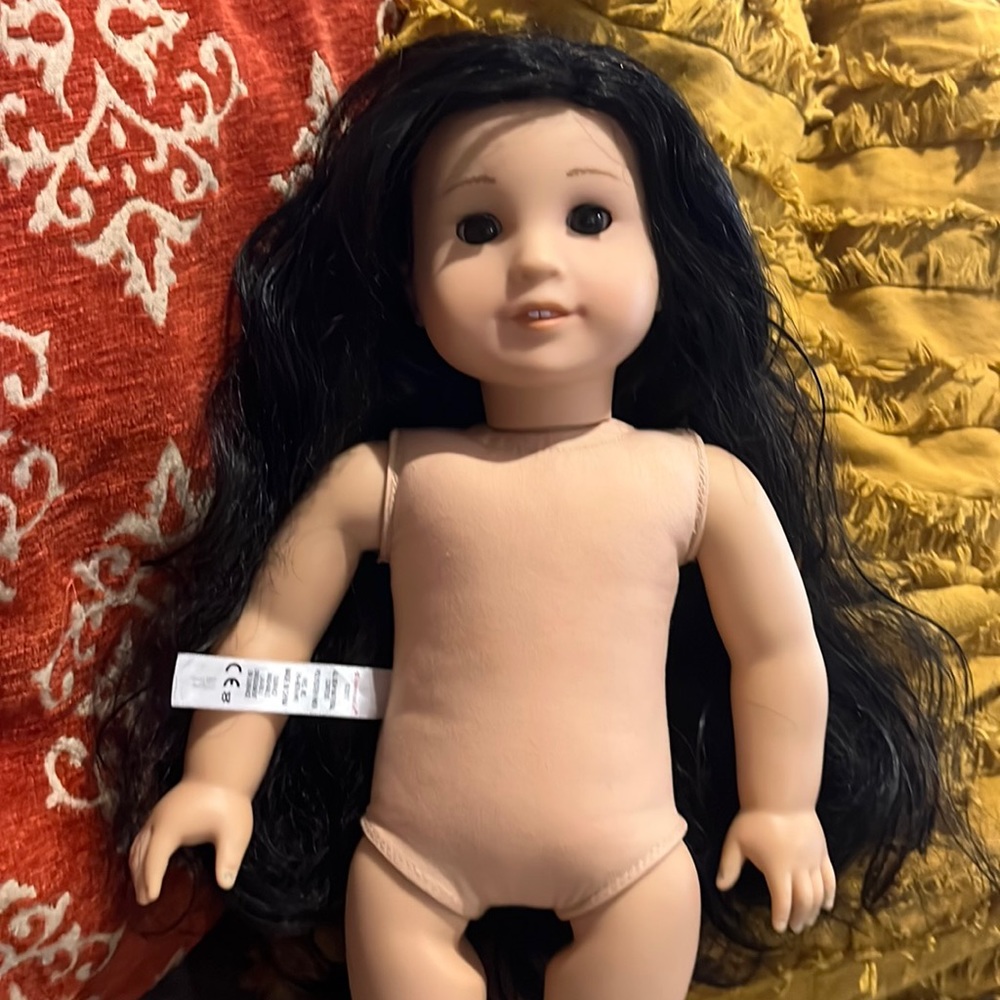 American girl with black hair and brown eyes